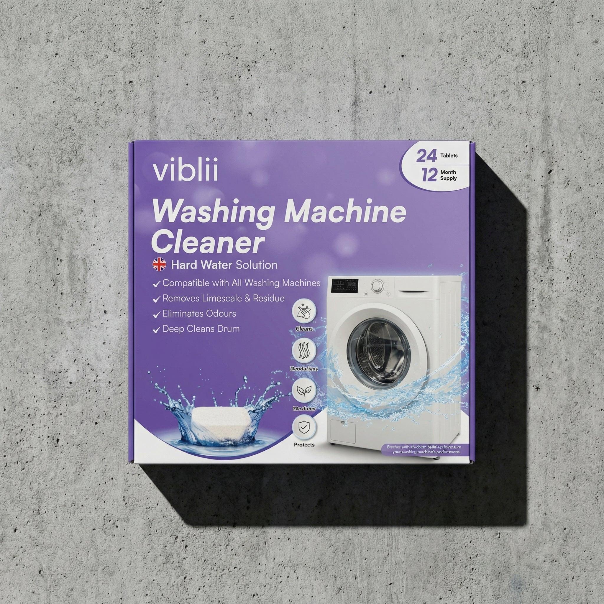 viblii hard water formula washing machine cleaner tablets 24 pack limescale remover UK