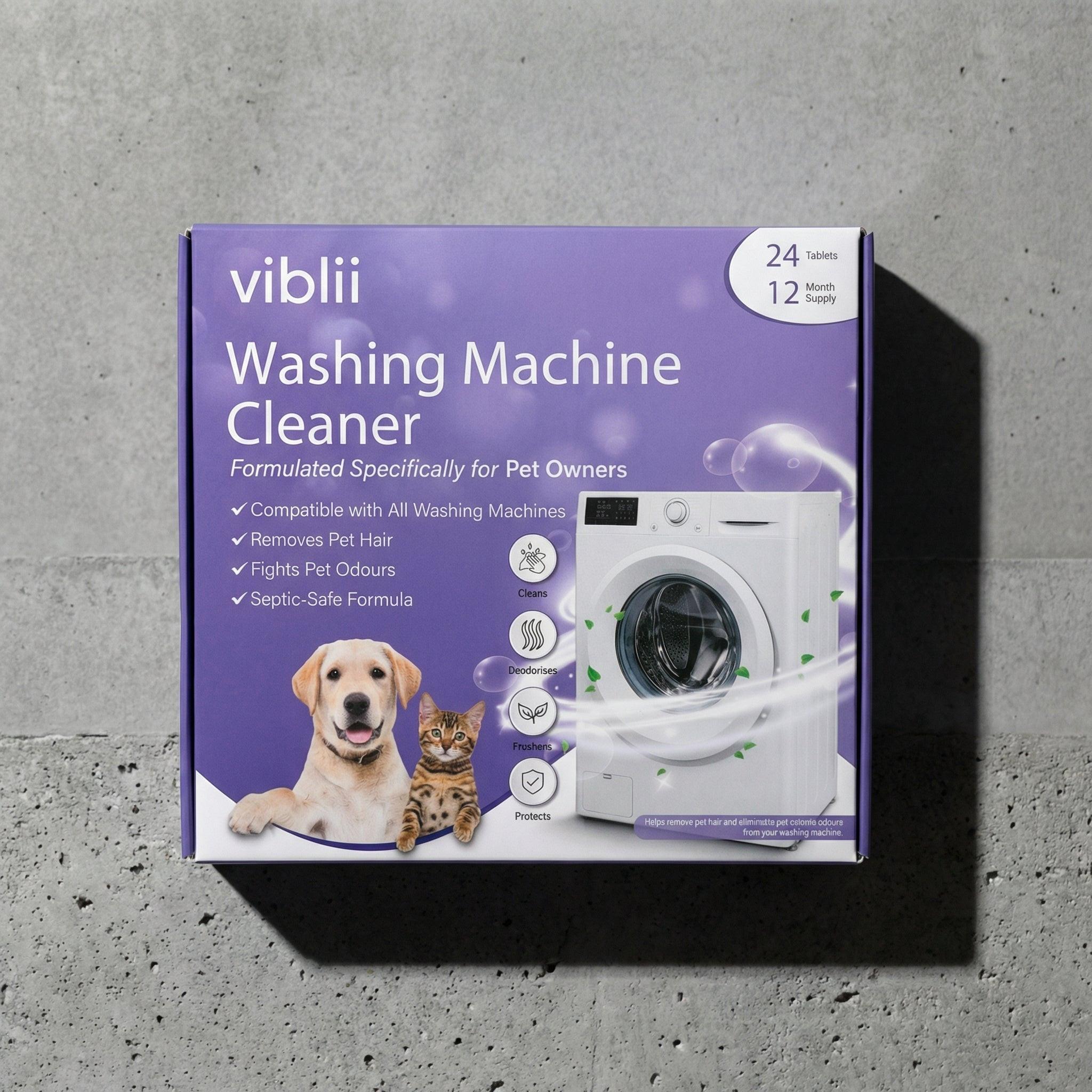 viblii pet formula washing machine cleaner tablets 24 pack box enzyme powered UK