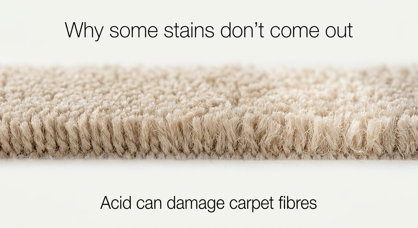 Pet vomit stain on carpet being blotted with enzymatic cleaning product