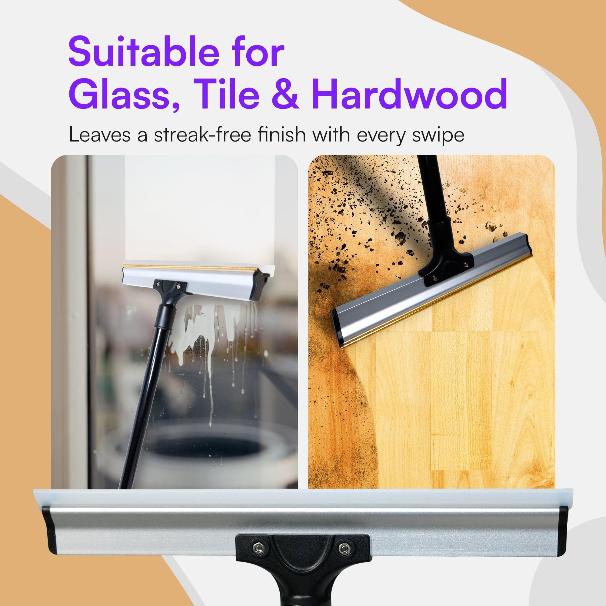 viblii carpet rake squeegee edge - for hard floors and windows