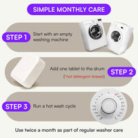 viblii hard water washing machine cleaner tablet packaging side view